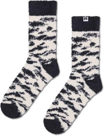 Happy Socks Fluffy Zebra Sock - unisex sokken - wit - Unisex - Maat: 36 - 40