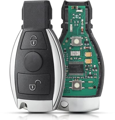 XEOD 2 knops sleutel geschikt voor Mercedes - 433MHZ - HU64 - NEC - Complete sleutel - Met electronica - 1 stuks