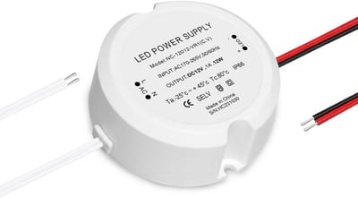 Allecto - LED Transformator - 220V naar 12V - Waterdicht IP66 - Ronde Ontwerp - Geen LED-flikkering - Voor LED Verlichting Binnen & Buiten