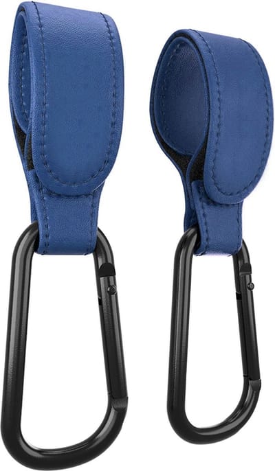Kinderwagen tassenhaakjes - Buggy haakjes - Babywagen - Haakjes voor tassen - Set van 2 - Blauw