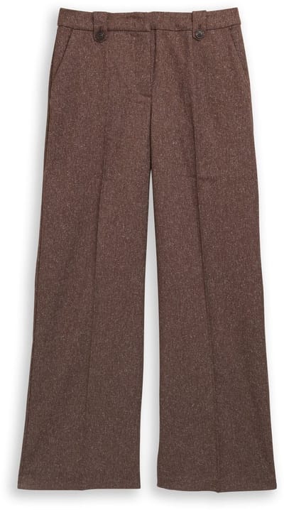 Tom Tailor - TTLEA WIDE broek in gemêleerde look - Maat 44/32 - dark pecan brown structure