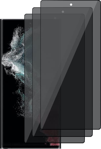 Privacy Screenprotector geschikt voor Samsung Galaxy S22 Ultra - Volledig Dekkende Gehard Glas Tempered Glass Screen Protector - 3 Stuks
