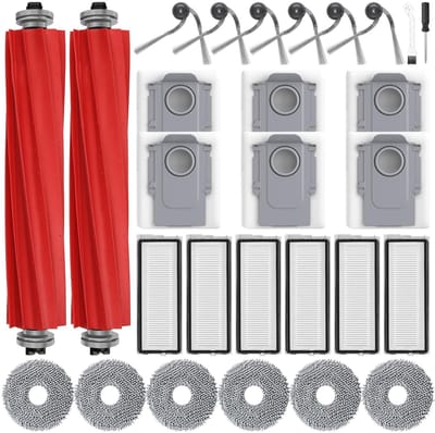 Dailygoods- Robotstofzuiger Accessoires 28 Stuks - 2 Hoofdborstels - 6 Stofzakken - 6 Dweilpads - 6 Filters - 6 Zijborstels