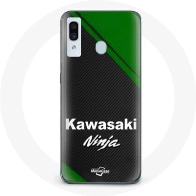Hoesje - Kawasaki - A30 - Zwart - Flexibel - Ninja logo