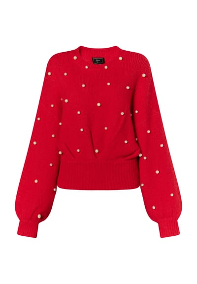 Faina Gebreide trui Dames rood
