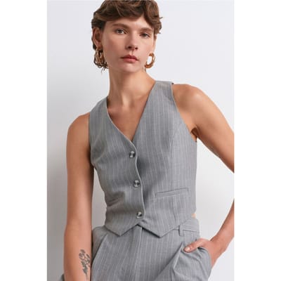 Vrouwen Gestreepte Cropped Vest