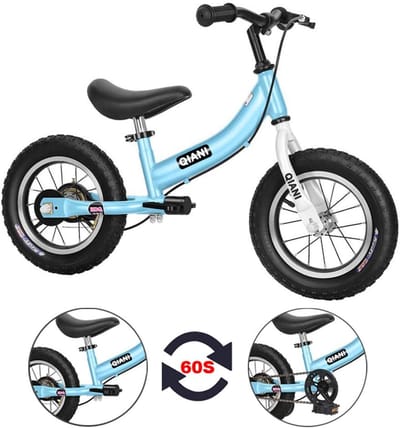 Kinderfiets 2-in-1 - Loopfiets met pedalen - Leren fietsen - Snelle ombouw - 12 16 inch - Blauw
