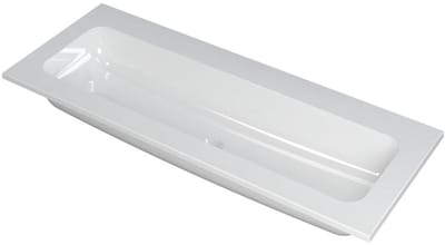 INK Faktor Wastafel Polystone Centraal Zonder Kraangat - 1200x450x15 mm - Glans Wit