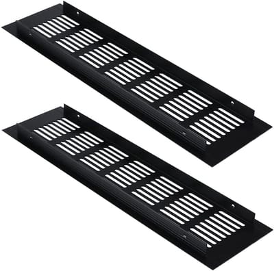 Ventilatierooster Deksel - Ventilatie Cover - Ventilatie Verbeteren - Aluminiumlegering Constructie - 80x300 mm - Zwart
