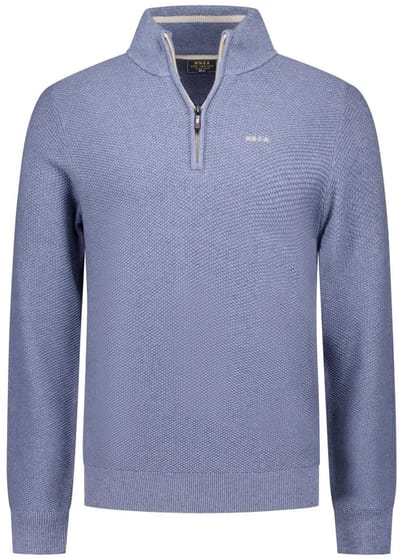 NZA - Blauwe katoenen half zip trui