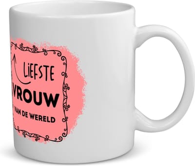 Akyol - liefste vrouw van de wereld koffiemok - theemok - Vriend/vriendin - de liefste vrouw - valentijnsdag - verjaardag - cadeautje voor vriendin - kado - geschenk - 350 ML inhoud