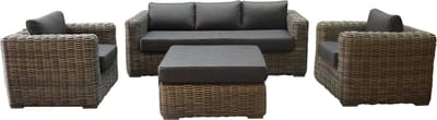 Cervo stoel bank loungeset 4-delig grijs wicker