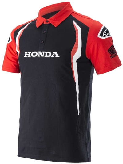 Alpinestars Honda Korte Mouw Poloshirt Rood,Zwart 2XL Man