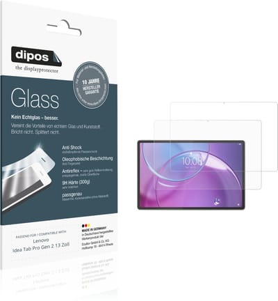 dipos – 2x Matte Pantserfolie geschikt voor Lenovo Idea Tab Pro Gen 2 13 Zoll | 9H Screenprotector