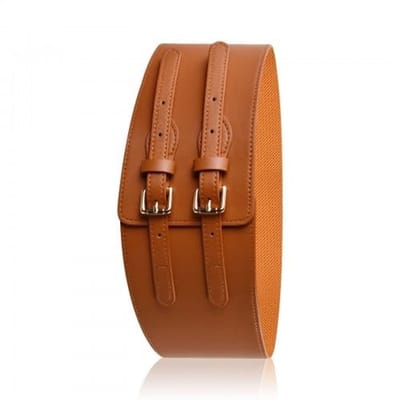 Dailygoody - Brede tailleband - Elastische stretchriem - Stijlvolle riem voor dames - Beige - Leren damesriem - Perfect voor elke outfit - Eén maat