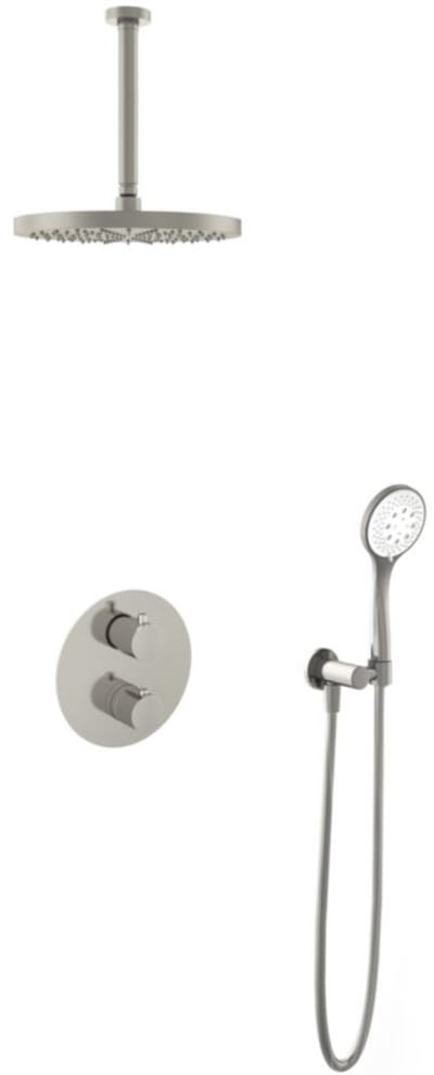 Hotbath Buddy - Inbouw Regendoucheset - Thermostatisch - Plafondbuis 30 cm - Hoofddouche 300 mm - Ronde Handdouche 3 Standen - Glijstang 900 mm - met 2-Weg Stop-Omstel - Waterbesparend - V03