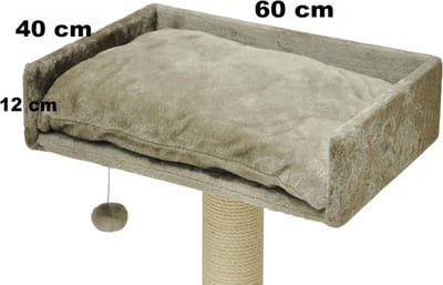 nanook Ligplaats met kussen en incl. speelbal, kattenbed als uitzichtplatform voor kattenkrabpaal Sigurd, 60x40 cm