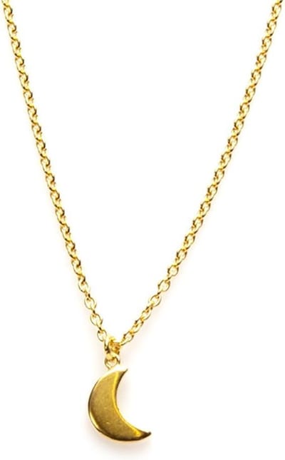 Karma dames ketting met halve maan hanger – goldplated gemaakt van zilver 925 - lengte 45cm