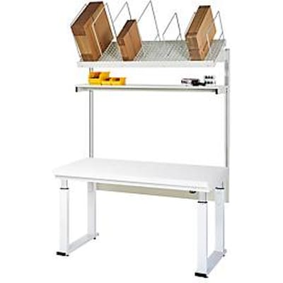 Rau inpaktafelsysteem 01 Werkbank serie adlatus 600, B 1500 x D 700 x H 740-1140 mm, HPL blad, tot 600 kg