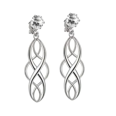 Clip oorbellen- zilverkleur - strass- Burano- geen gaatje- Charme Bijoux