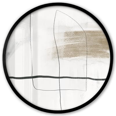 Poster in lijst Rond - Fotolijst 40x40 cm - Posters - Kunst - Minimalisme - Abstract - Ronde posterlijst zwart - Decoratie - Wanddecoratie woonkamer - Muurdecoratie slaapkamer