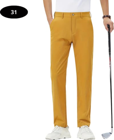 Bovista Golfbroek Heren - Golfkleding - Golfen - Golf Accessoires - Nette Pantalon - Oranje Geel S - Maat 46