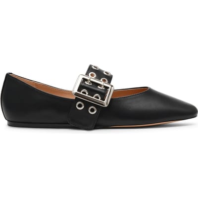 Steve Madden Atlantica Flat Shoes Black Leather Maat: 37 | Ballerina's Outlet | Dames | Zwart