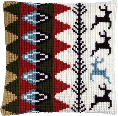 Pako - Borduurpakket kruisteek kussen - Scandinavisch Hert - Geprint stramien - 4.5 count - 003.292 - DIY kit