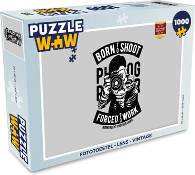 Puzzel Fototoestel - Lens - Vintage - Legpuzzel - Puzzel 1000 stukjes volwassenen