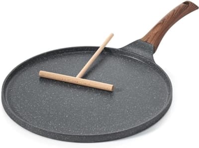 PromoHome Crêpepan 26 cm - Zwitserse Graniet Coating - Voor Alle Kookzones