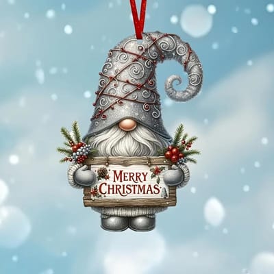 1 stuks Klassieke Kabouter Kerstboom Ornament Feestelijke Vakantie Hangende Decoratie Kerstboom Decor Zonder Batterijen, Duurzame Feestartikelen Huisdecoratie gray