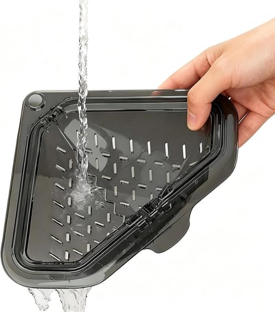 Gootsteen Zeefmand - Voedselopvang Bakje - Keuken Opruimen - Magnetische Bevestiging - 18x18x10 cm - Grijs