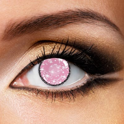 Partylens® roze kleurlenzen - Coral Pink - zachte jaarlenzen met lenshouder - Halloween - Cosplay