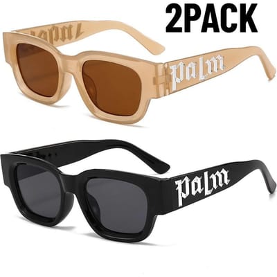 2PACK Klassieke Stijl Klein Montuur Vierkante Zonnebril Dames Straatstijl Punk Zonnebrillen Heren Bar Feest Oogbescherming Luxe Design Gafas De Sol