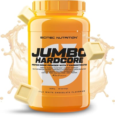 Scitec Nutrition® - Jumbo Hardcore (1530 gram - Brittle White Chocolate) - Witte chocolade - 10 eiwitshakes - Weight Gainer - Mass Gainer - Proteine poeder - Protein powder - Gewichtstoename - Spiermassa vergroten