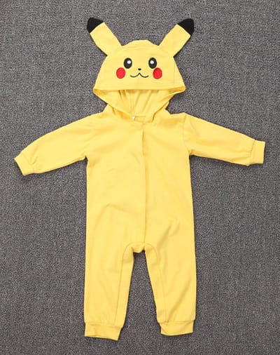 KIMU® Gele Hamster Baby Pakje Tricot - Maat 62-68 - Cavia Kostuum Geel Pak - Romper Jongen Meisje Onesie Pikachu Babypakje Kraamcadeau Festival