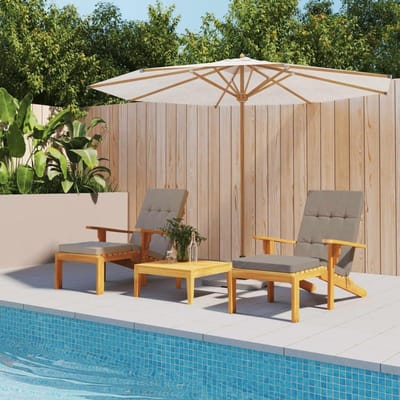 Ligstoelkussens - Tuinkussens set - Buiten ontspannen - Waterafstotend Oxford - 180 x 55 cm - Taupe
