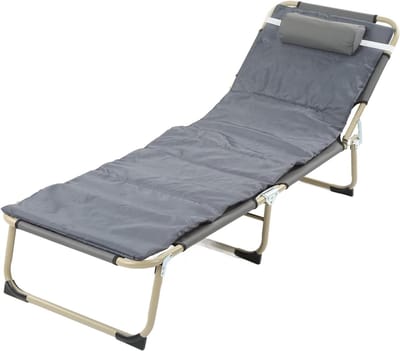 Opklapbed - Ligbed - Kamperen Buiten - Snel Opvouwbaar - 70 x 60 x 15 cm - Grijs