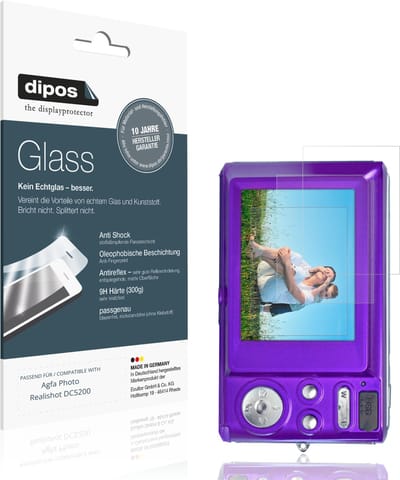 dipos – 2x Matte Pantserfolie geschikt voor Agfa Photo Realishot DC5200 | 9H Screenprotector