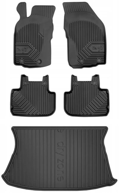 Frogum Voordeelset - Automatenset No.77 + Dry Zone Kofferbakmat - Geschikt voor Alfa Romeo 147 Hatchback (2001-2010) - TPE Rubber - Geurloos - Zwart