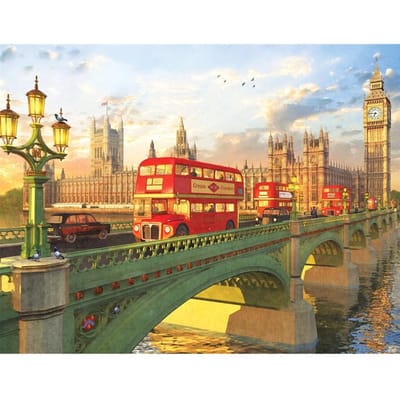 Volledig Rond Doe-het-zelf Diamantborduurwerk Stadsbrug Landschap 5D Diamantschilderij Strass 20X30CM beige