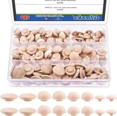 140-delige set houten knopdowels in 4 maten, ideaal voor meubelverbindingen en constructie van meubels