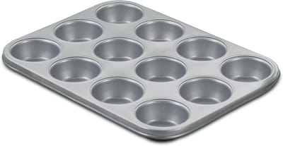 Muffinbakvorm - Cupcakevorm Bakblik - Bakken Maken - Gegalvaniseerd Staal - 12-Cup - Zilver