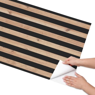 Coloray Meubel Wrap Folie - Bruin Meubelfolie - 65x130 cm - Meubel Wrap Folie Brede latten - Plakfolie Meubels - Minimalist Meubelfolie - Decoratiefolie Zelfklevend - Slaapkamer decoratie - Achtergronden en patronen