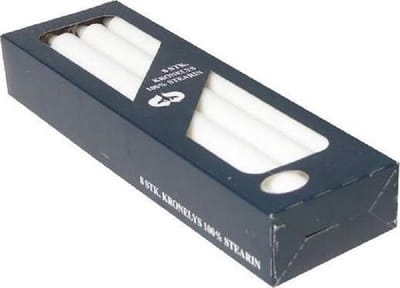 Dinerkaarsen - 100% stearine - wit - 30 cm hoog - tafelkaars - kroonkaars