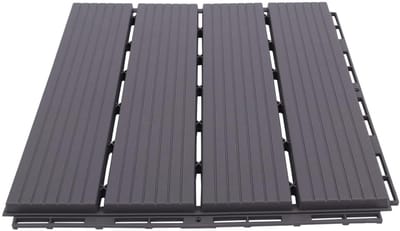 Kunststof Terrastegels - Vloerbedekking Buiten - Buitenruimte Aankleden - Antislip Structuur - 22 Stuks - Grijs