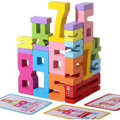 Jojoy - Montessori Houten Cijferblokken - 20 Stuks - Educatief Speelgoed - Rekenblokken - NUMBLOCK