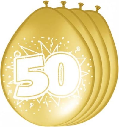 32x stuks jubileum ballonnen 50 jaar 30 cm - Feestartikelen en versiering 50 jaar getrouwd
