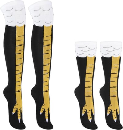 Knee High Compressiekousen voor Dames en Heren - Grappige Kippenpatroon Sokken voor Halloween Feest, Dieren Motief, Knitted Holiday Kousen