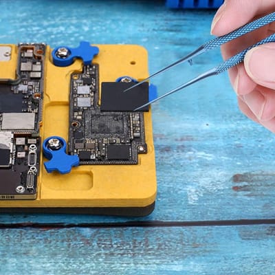 Precisie Pincet - Reparatie Pincet - Microscopisch Werk - 0.15 mm Puntig - Rechte Reparatie - Blauw